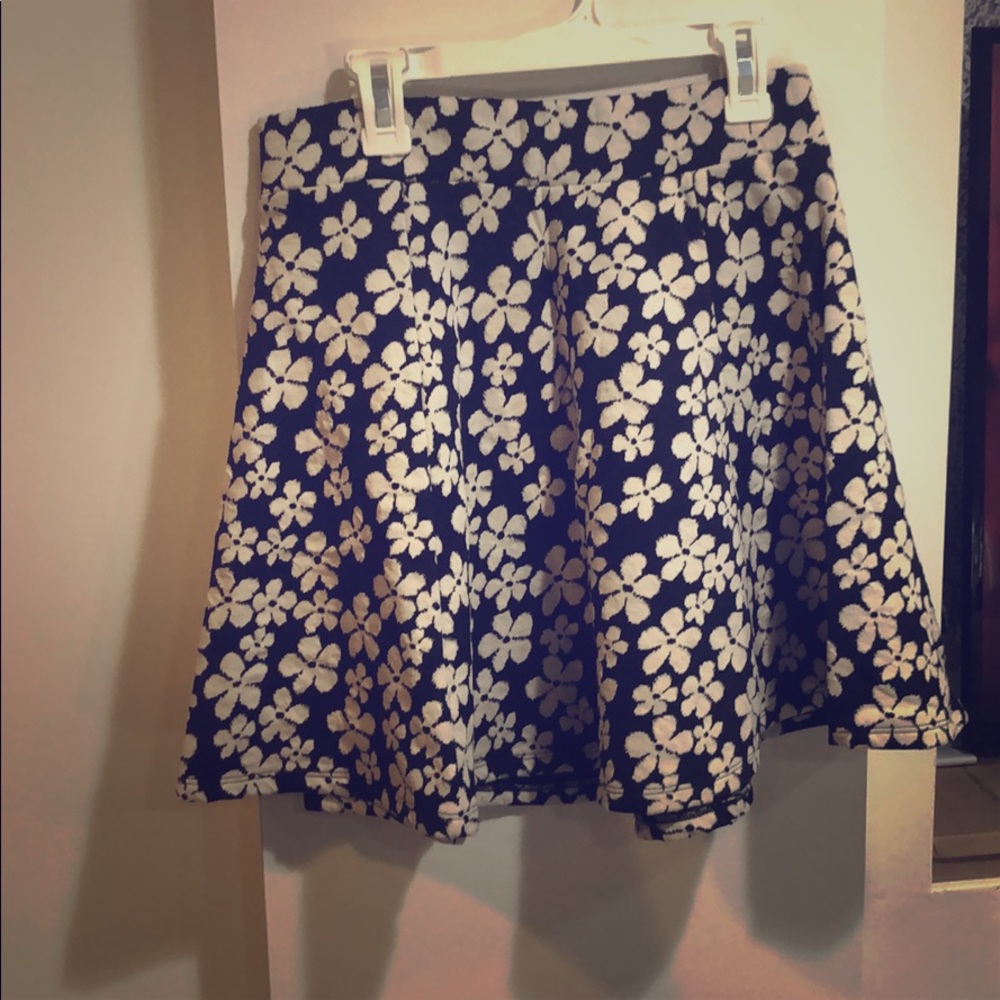 Floral navy skirt
